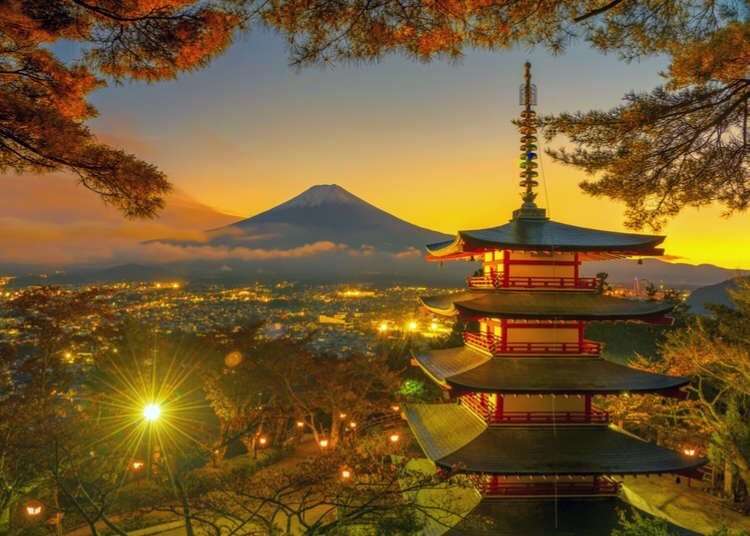 Góra Fuji wieczorem puzzle online