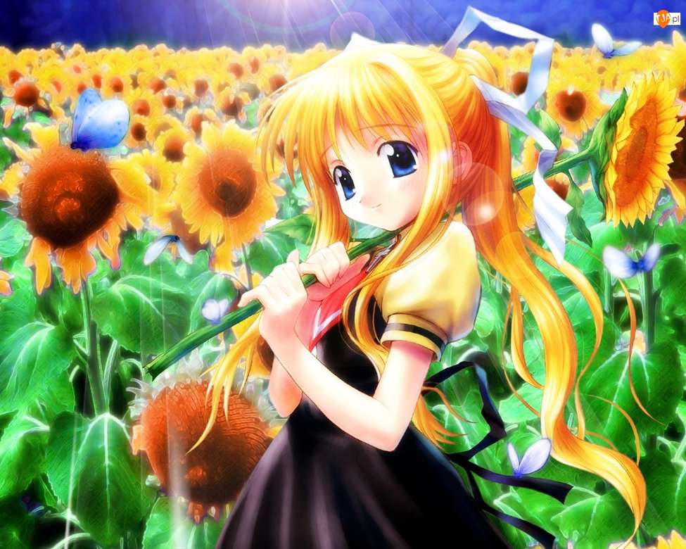 Anime z Słonecznikiem puzzle online