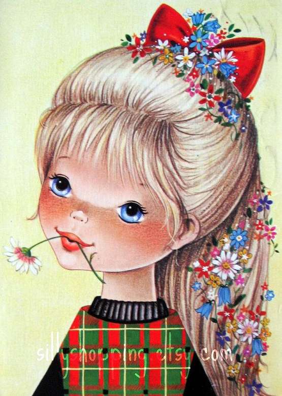 Vintage Figures: Flower Girl puzzle online