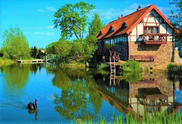 Uma casa à beira do lago quebra-cabeça