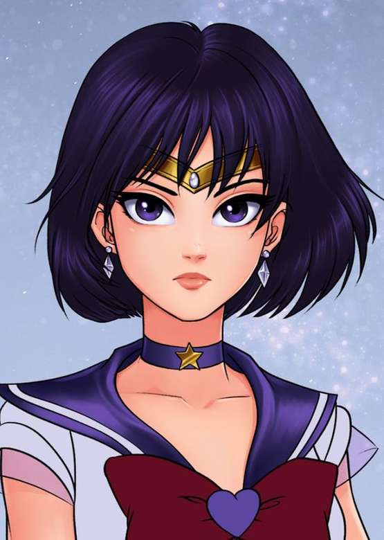 Sailor Saturn, bardzo urocza i zalotna puzzle online