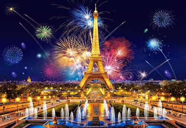 Πυροτεχνήματα στο Παρίσι. online παζλ