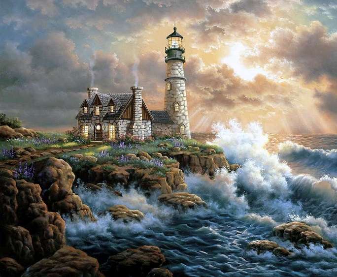 Malowane morze. puzzle online
