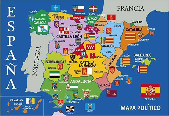 Mapa de Espana puzzle online