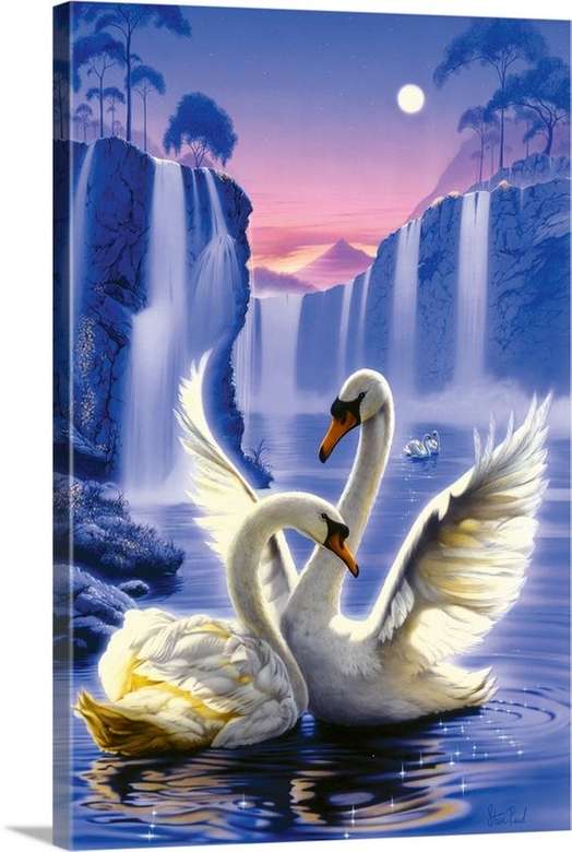 Swan Dreams- Piękne łabędzie puzzle online
