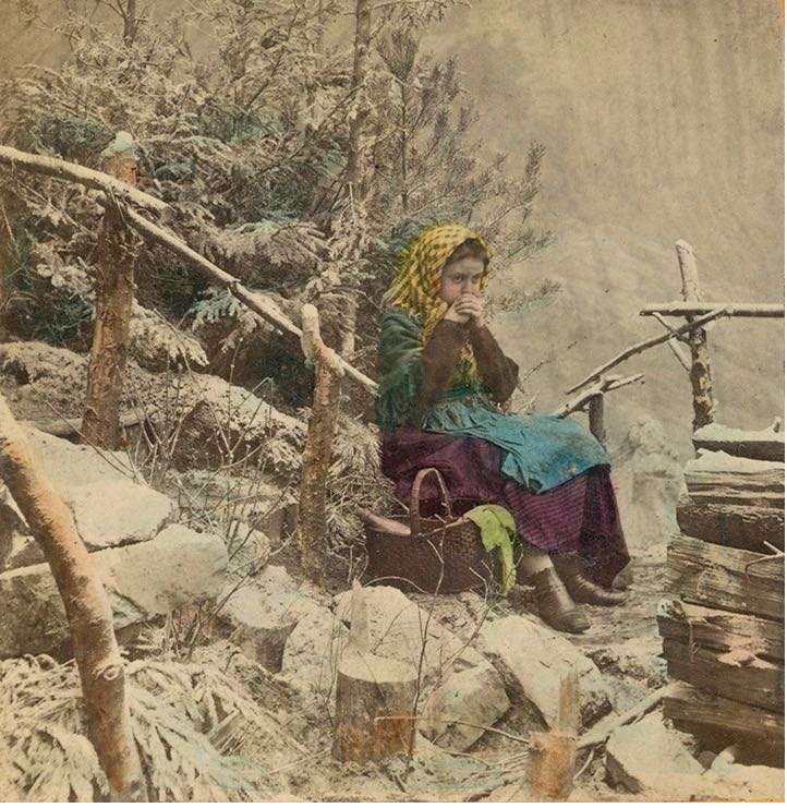 Dcerka dřevorubce ráno, kolem 1875, puzzle online