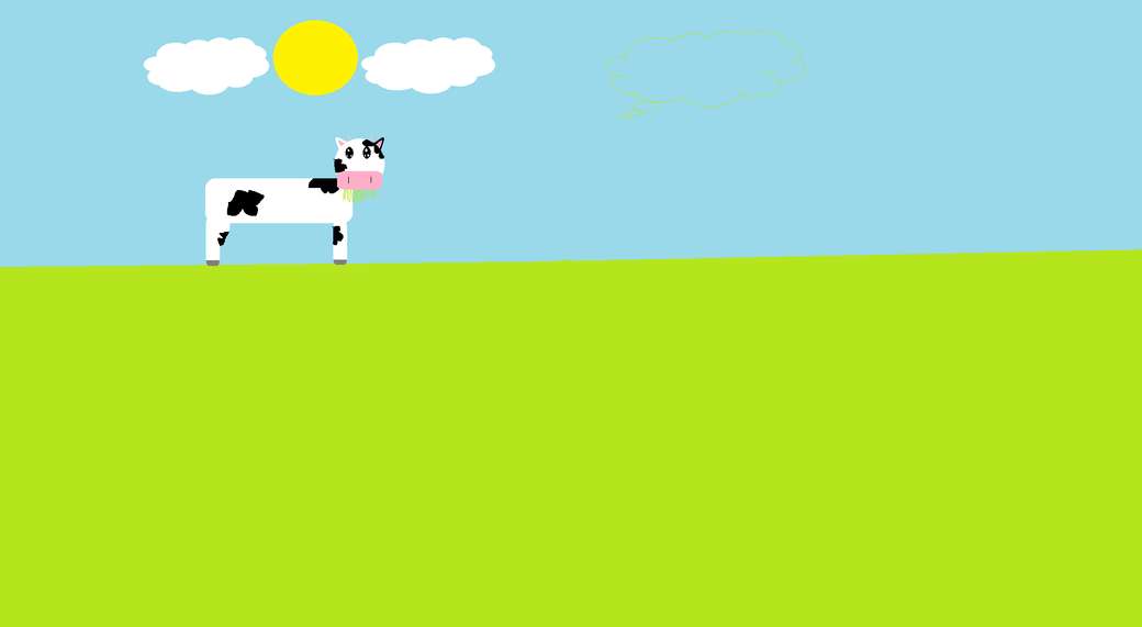 una vaca comiendo pasto puzzle online