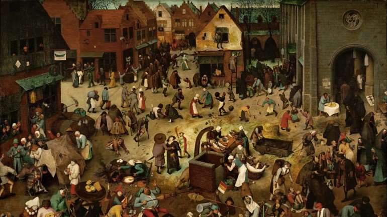 „A luta entre o Carnaval e a Quaresma” de Bruegel puzzle online