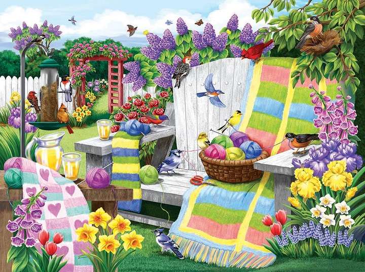 W malowanym ogrodzie. puzzle online