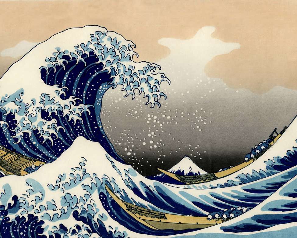 gigantyczna fala hokusai puzzle online