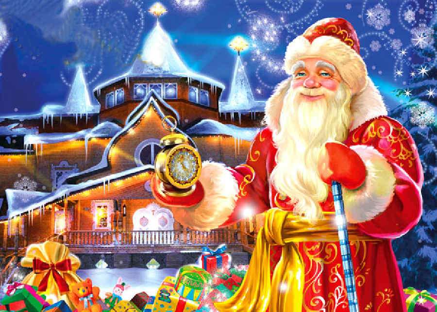 Święty Mikołaj czeka na 12 w południe. puzzle online