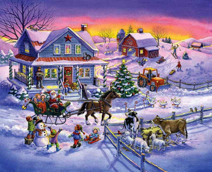 Pocztówki świąteczne puzzle online