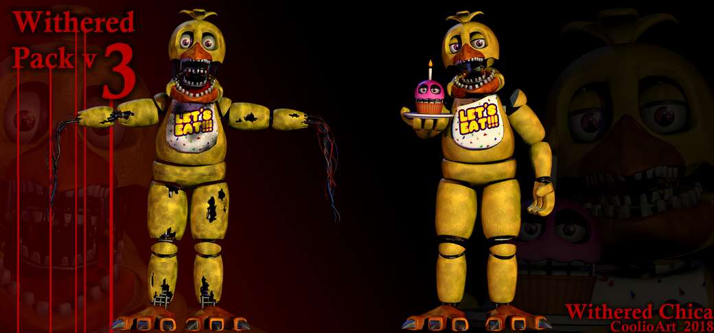 Unwithered Chica And Withered Chica Puzzle Play Jigsaw Puzzle For Free At Puzzle Factory - chica 2 0 roblox