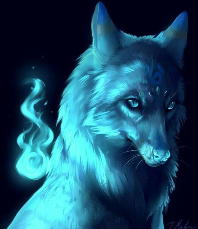 Blue Fire Wolf - Puzzle Factory