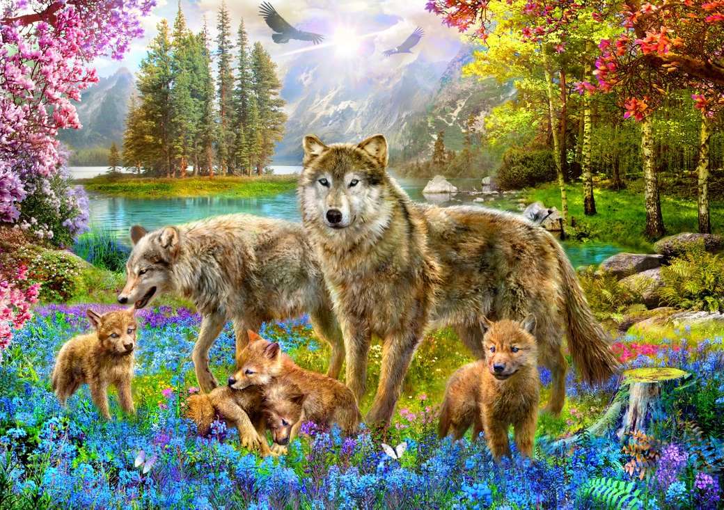 Rodzina wilków. puzzle online