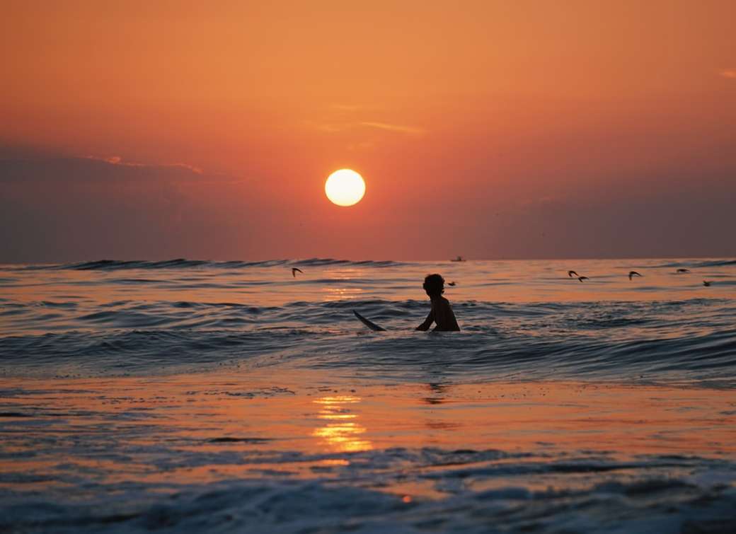 Ocean City surfing zachód słońca puzzle online