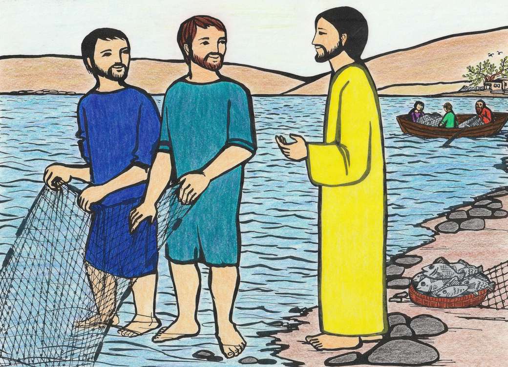 Dla dzieci: Jezus powołuje pierwszych uczniów puzzle online