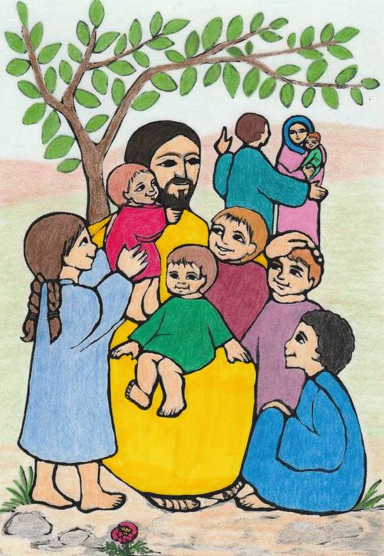 Dla dzieci: Jezus błogosławi dzieci puzzle online