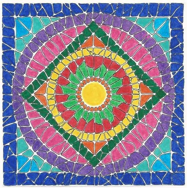 Mandala kolorowa mozaika puzzle online