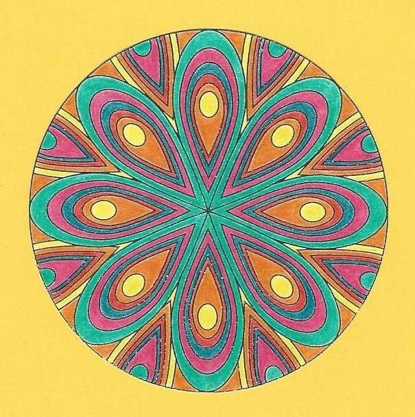 Mandala kolorowa rozeta puzzle online