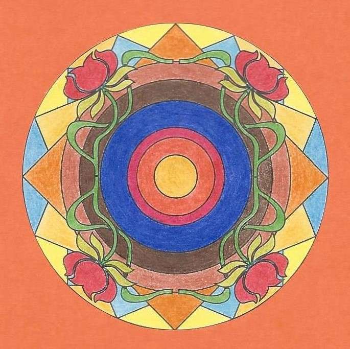 Mandala cztery lilie wodne puzzle online