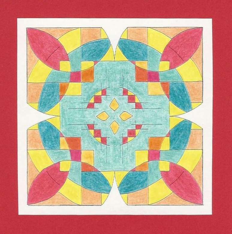 Streszczenie mandali kolorowy puzzle online