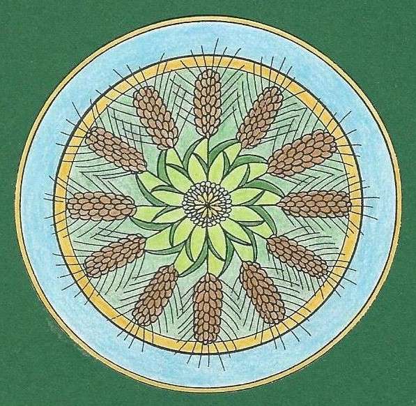 Mandala dwanaście kłosów kukurydzy puzzle online