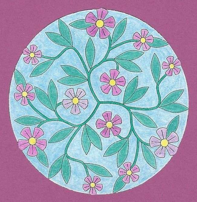 Kwiat pole fioletowo-zielony niebieski puzzle online