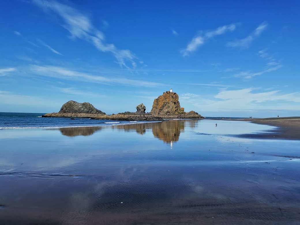 Nya Zeeland, strand, reflexion pussel