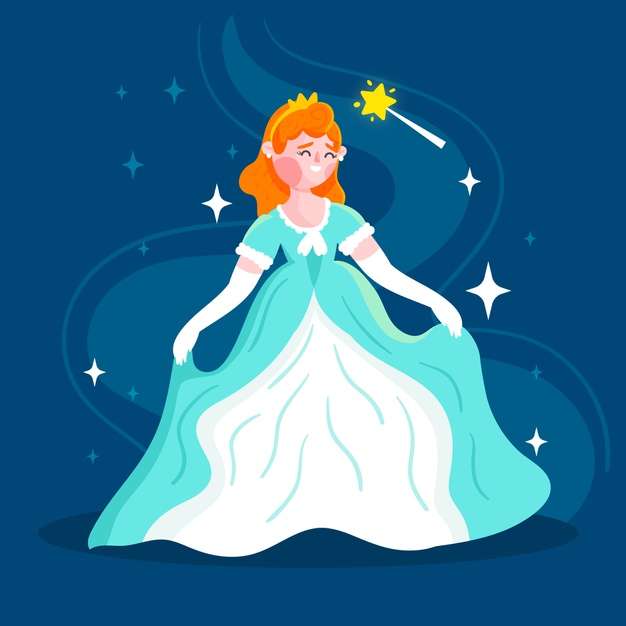 Księżniczka Kopciuszek W Niebiesko-białej Sukience puzzle online