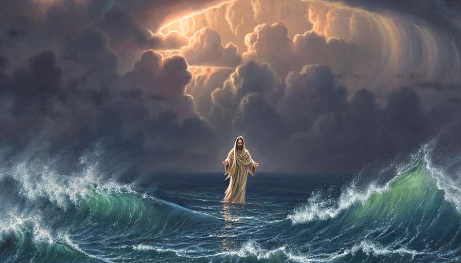 Jezus Chrystus chodzi po wodzie puzzle online