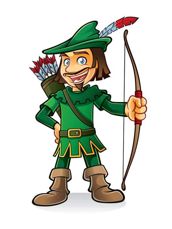Robin Hood Stał Z Uśmiechem I Trzymał łuk puzzle online