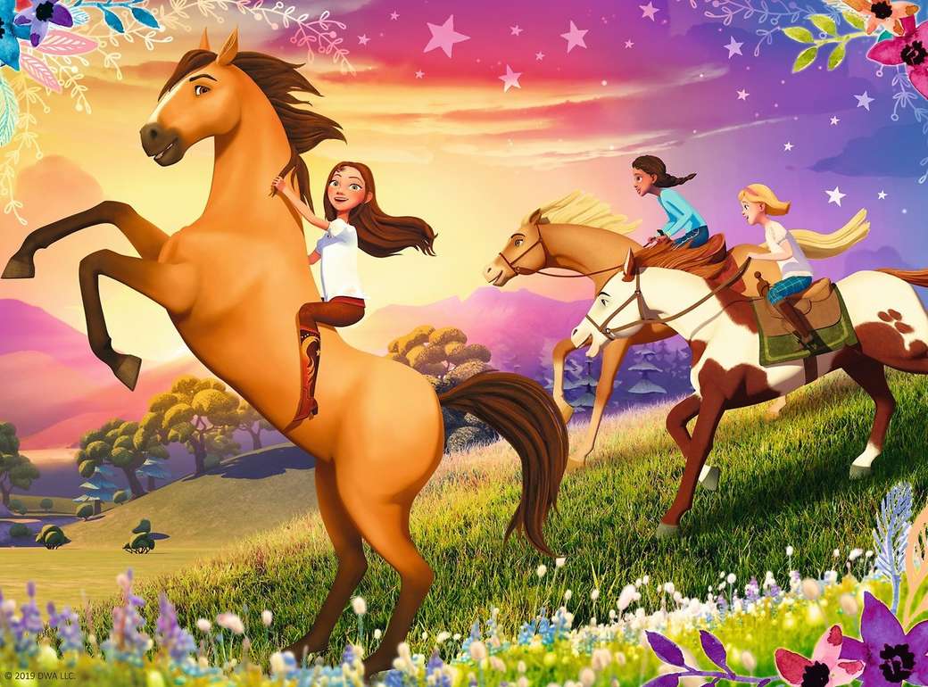 konie z bajki "Mustang, Duch Wolności" puzzle online