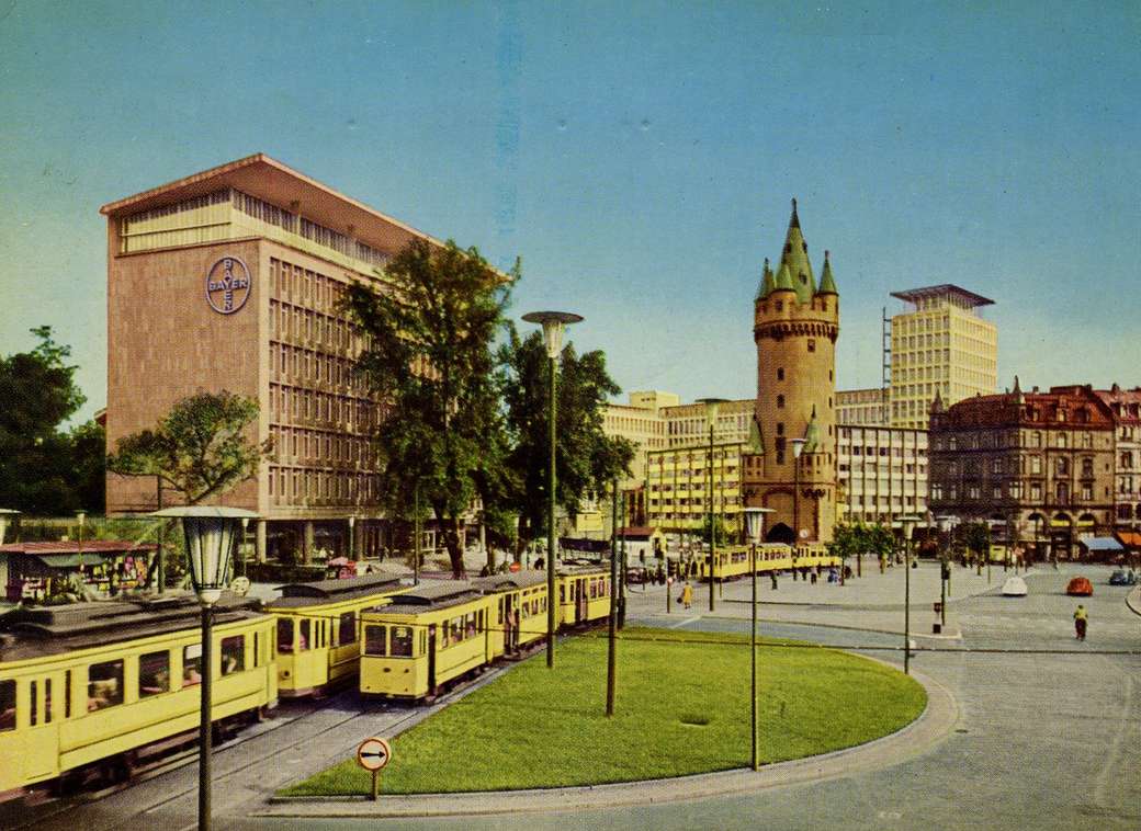 Център на град Франкфурт на Майн 1950-те години пъзел