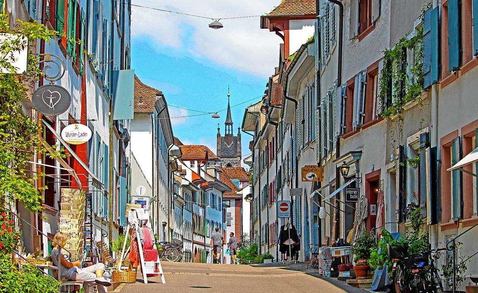 Ulica handlowa Bazylea Szwajcaria puzzle online