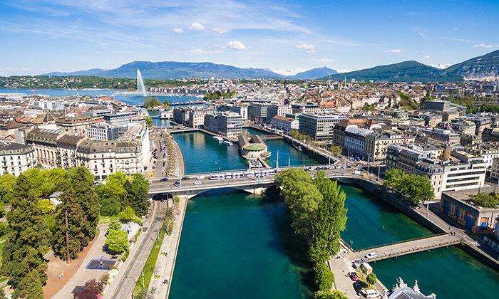 Miasto Genewa nad Jeziorem Genewskim puzzle online