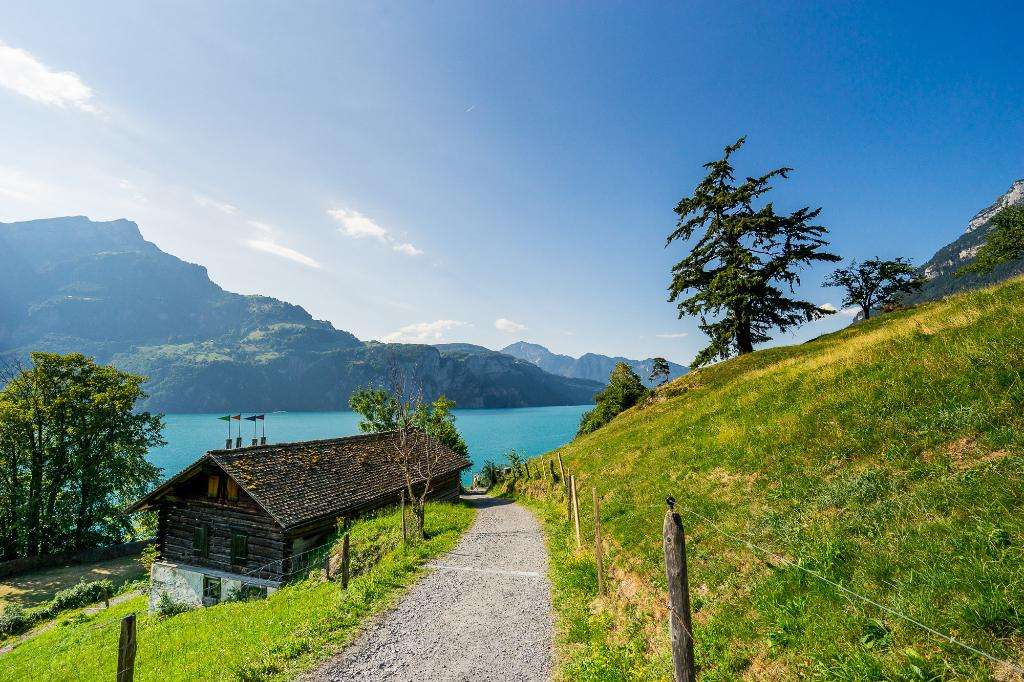 Szlak turystyczny po jeziorze Uri w Szwajcarii puzzle online