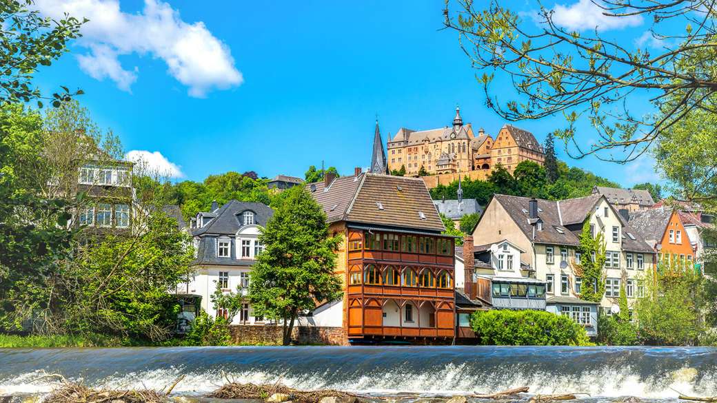 Marburg an der Lahn z widokiem na zamek puzzle online