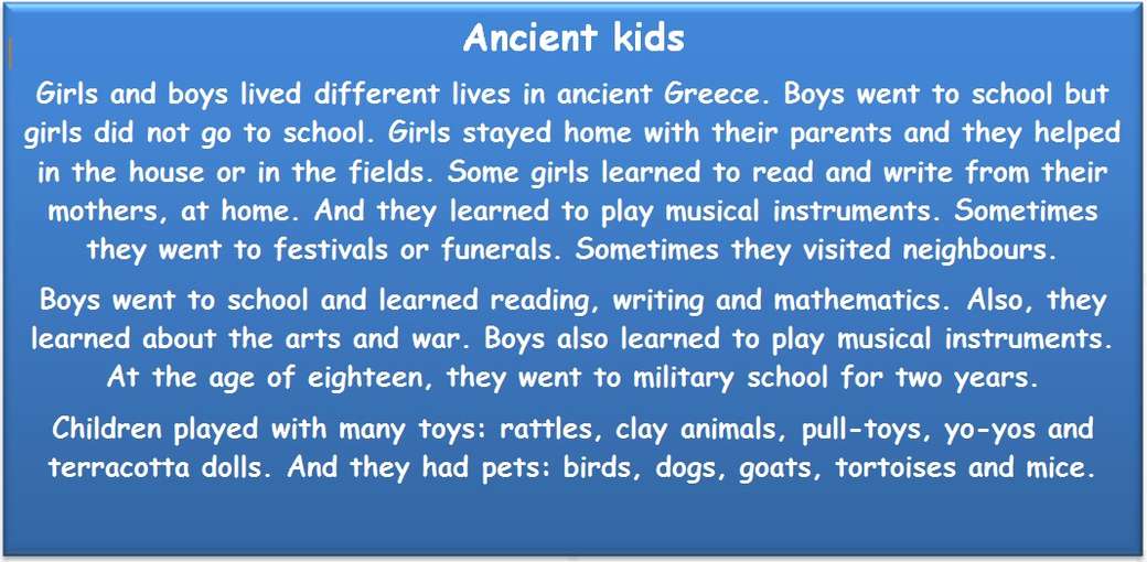 Ancient Kids puzzle online