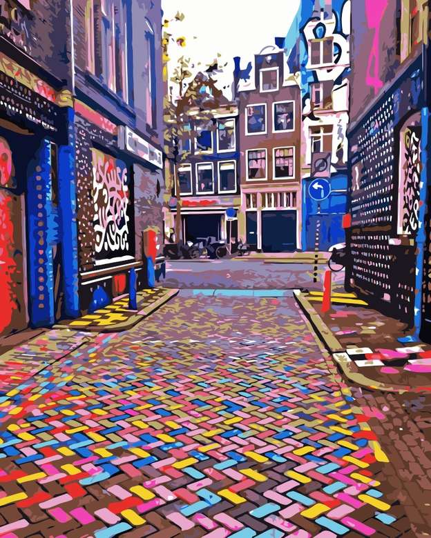 uliczka w amsterdamie puzzle online