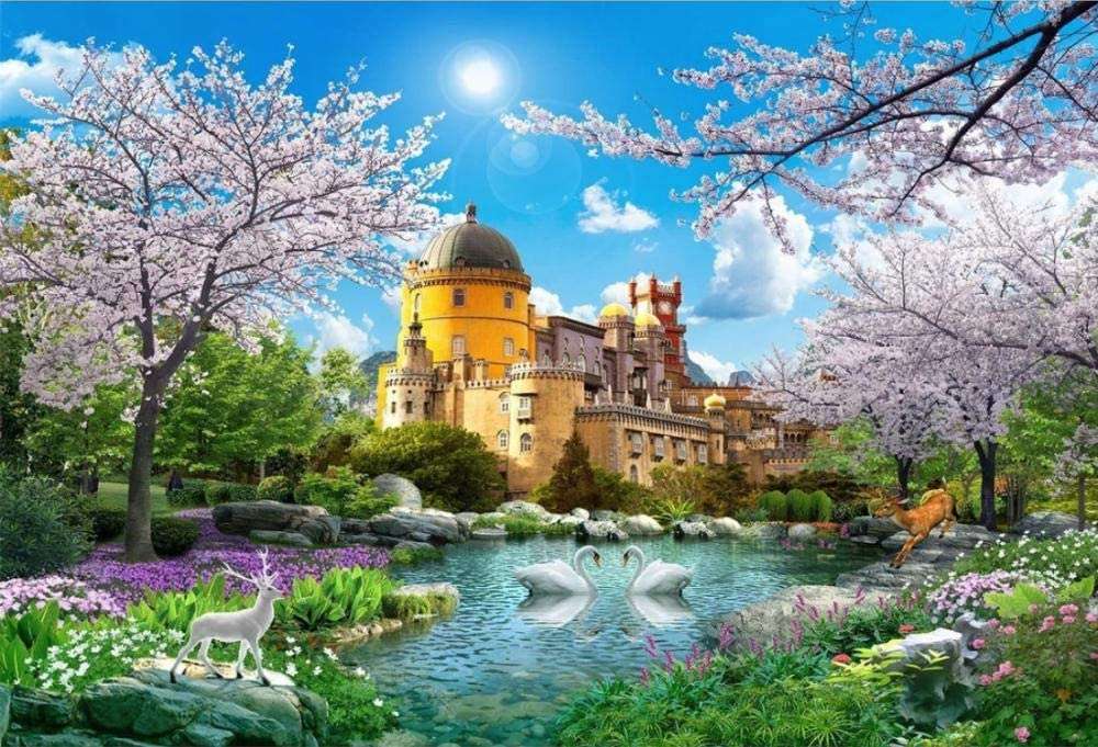 Zamek nad jeziorem puzzle online