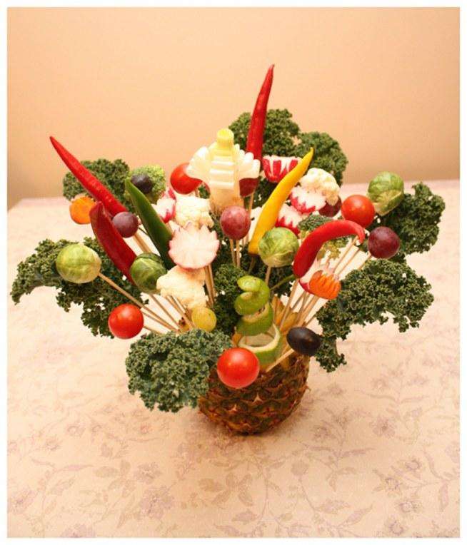warzywa podane w formie bukietu puzzle online
