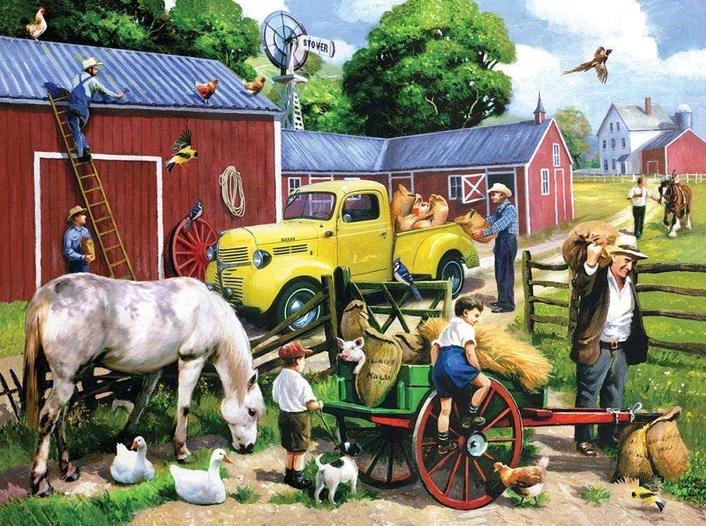 Rolnictwo z końmi puzzle online