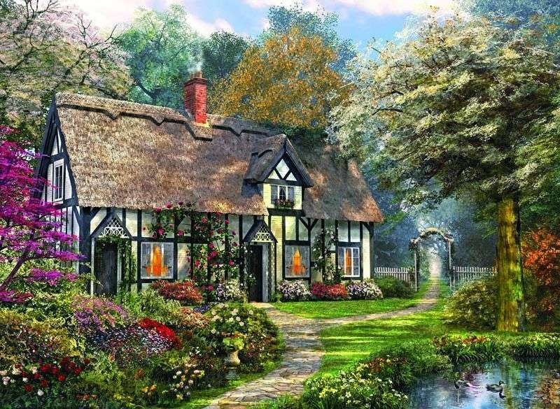 romantyczny dom z ogrodem puzzle online