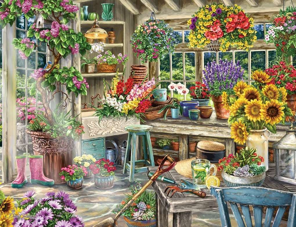 Dom kwiatowy puzzle online