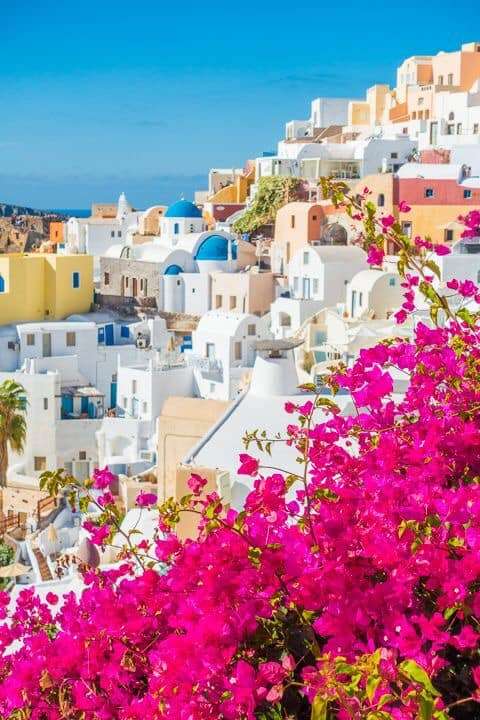 Piękna słoneczna Santorini, Grecja. puzzle online