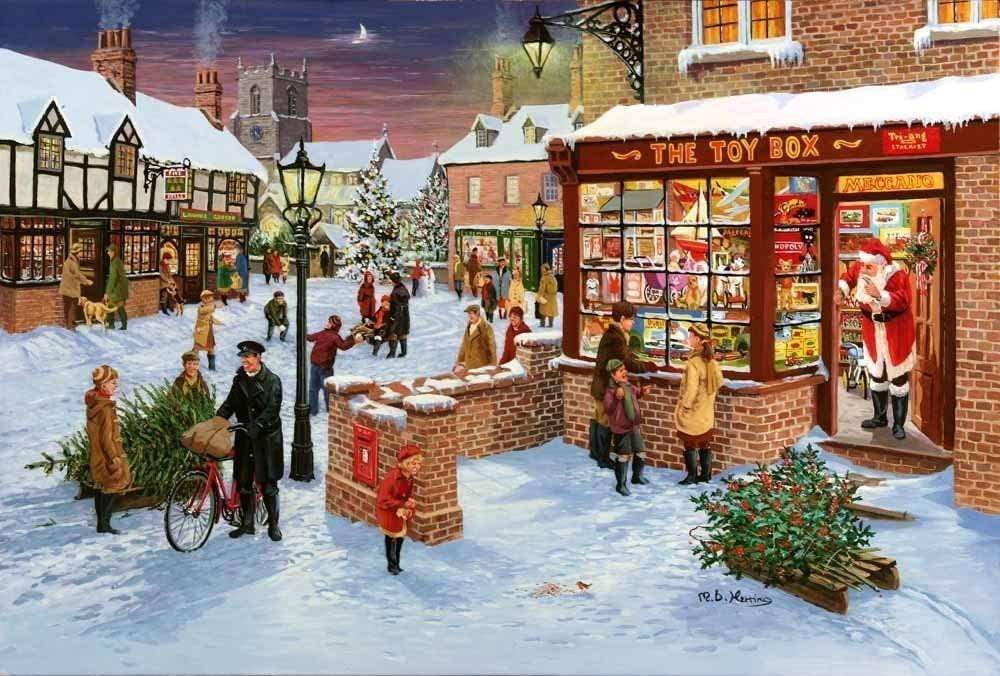 Przed Świętami Bożego Narodzenia w małym miasteczku puzzle online