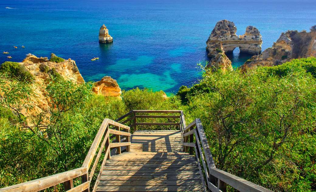 Promenada Lagos Algarve na plażę puzzle online