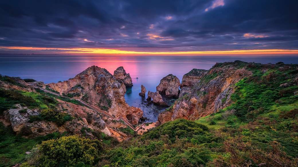 Wieczorny nastrój wybrzeża Algarve puzzle online