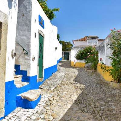 Portugalia Kolorowe domy Obidos puzzle online
